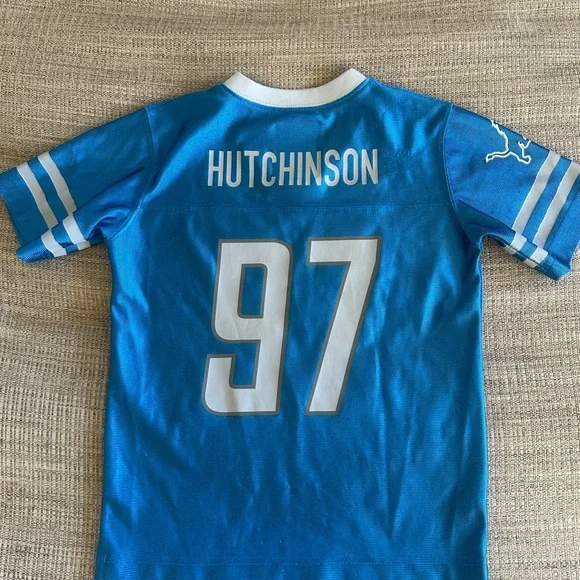 NFL Lions Kids Jersey - Blue and White Size X-Small (4/5) - Picture 5 of 7